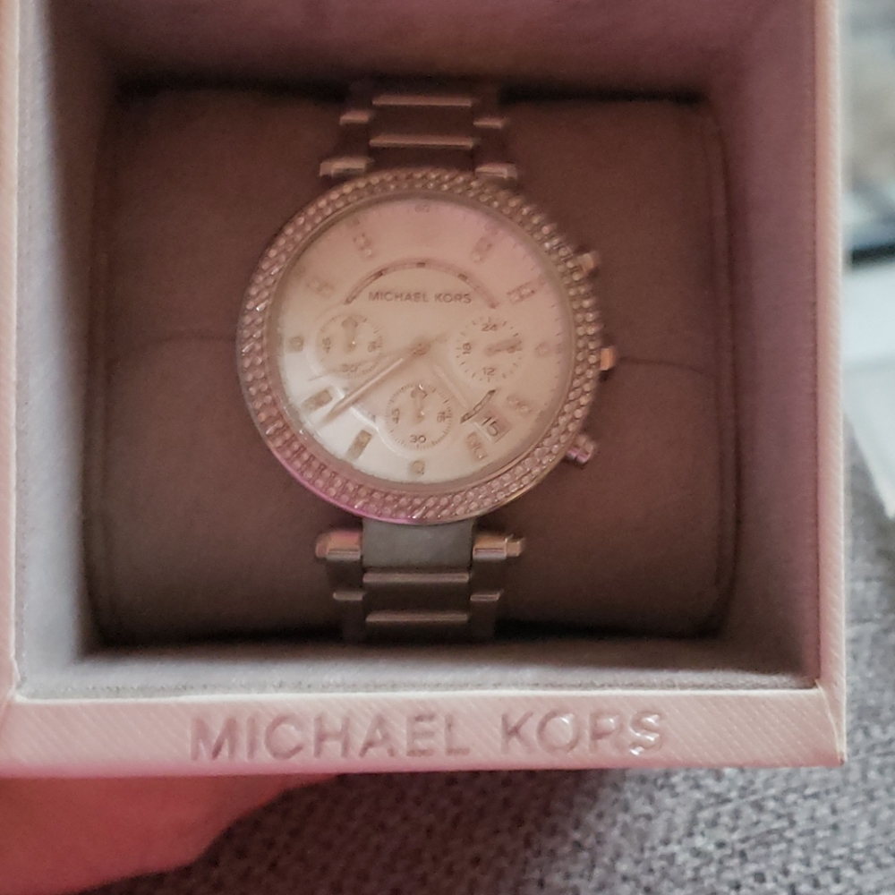 Michael Kors Crystal Chronograph Watch.  Preowned.